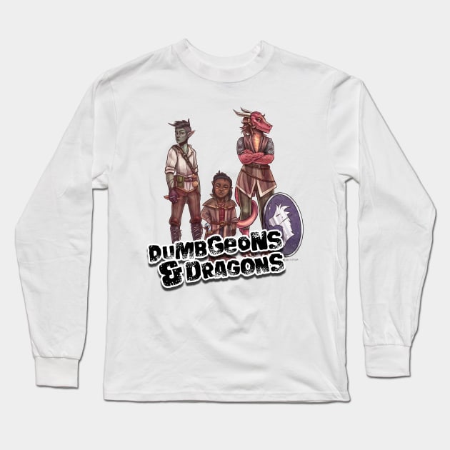 The New Crew - Dumbgeons & Dragons Long Sleeve T-Shirt by Dumb Dragons Productions Store